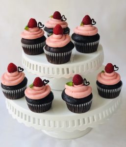 Rich Chocolate cupcakes with raspberry icing