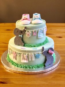 Baby Shower cake with baby elephants